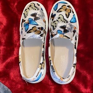 Butterfly themed slip ons